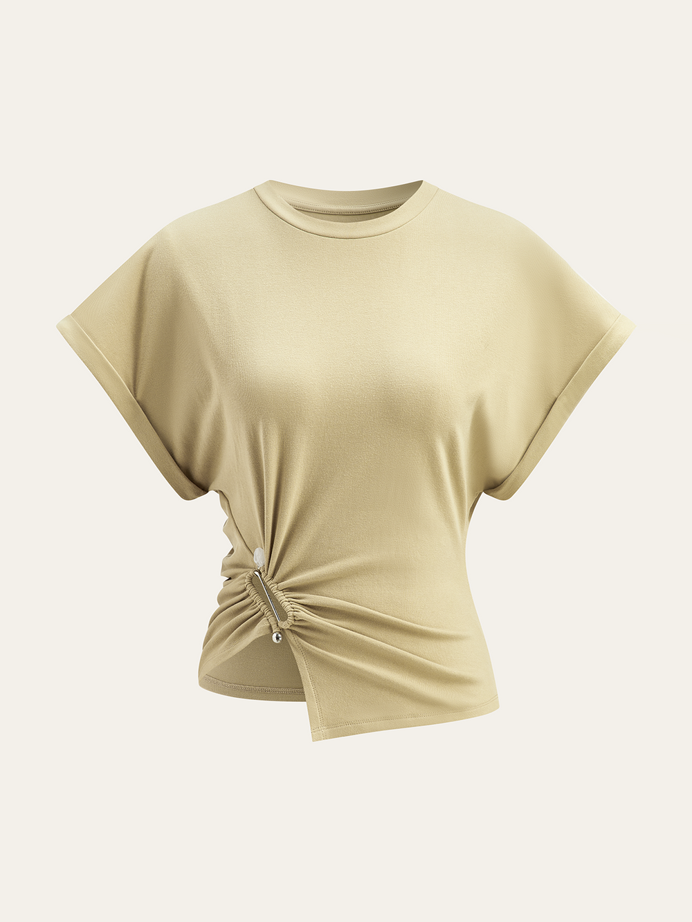 Asymmetrical Ruched Top  Liora Lane Boutique T-Shirts