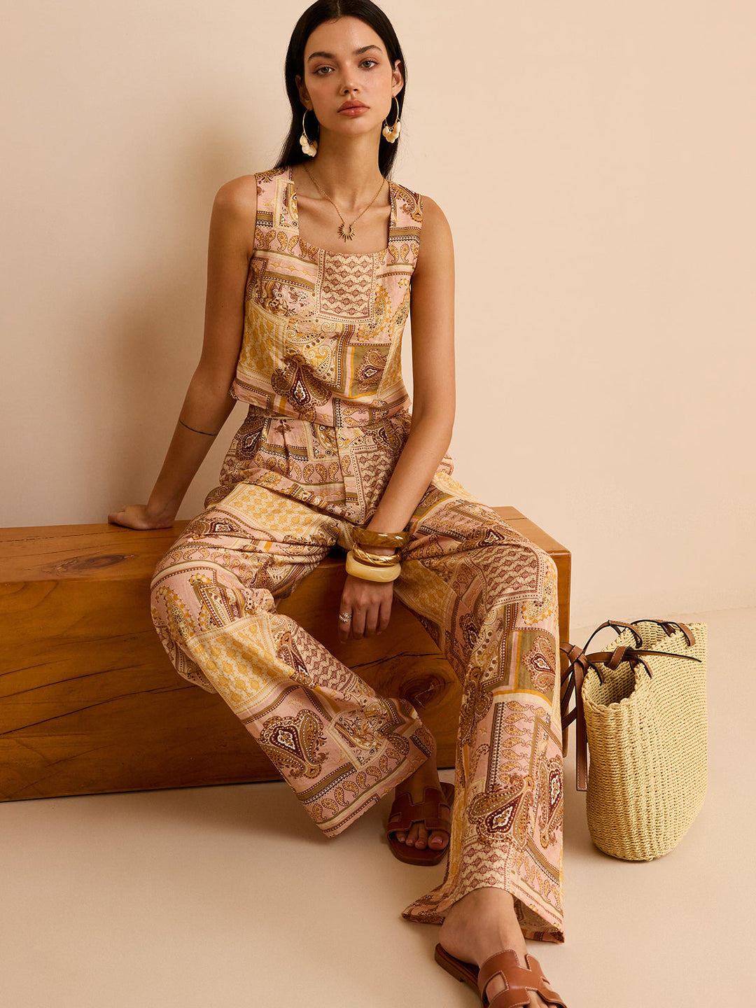 Ethnic Print Pants Set  Liora Lane Boutique Pant Sets