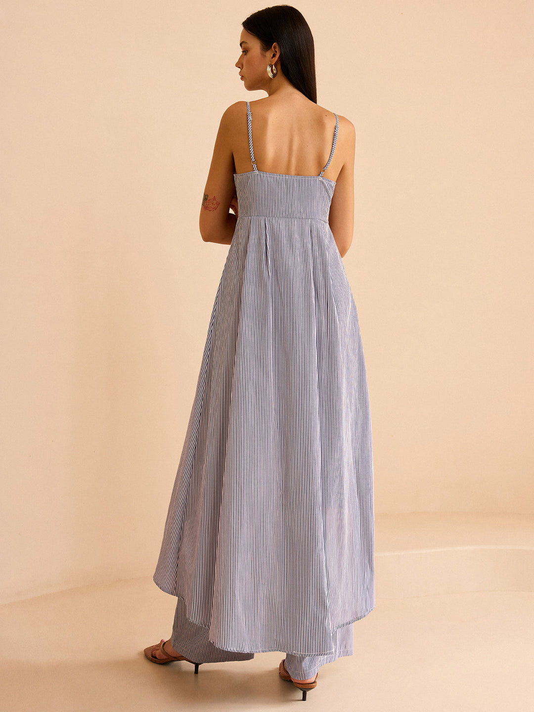 Striped Long Cami Top and Wide-Leg Pants Set  Liora Lane Boutique Pant Sets