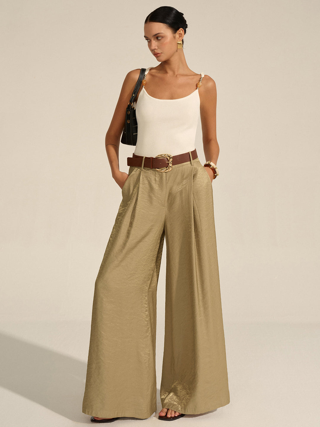 Belted Wide-Leg Pants  Liora Lane Boutique Pants