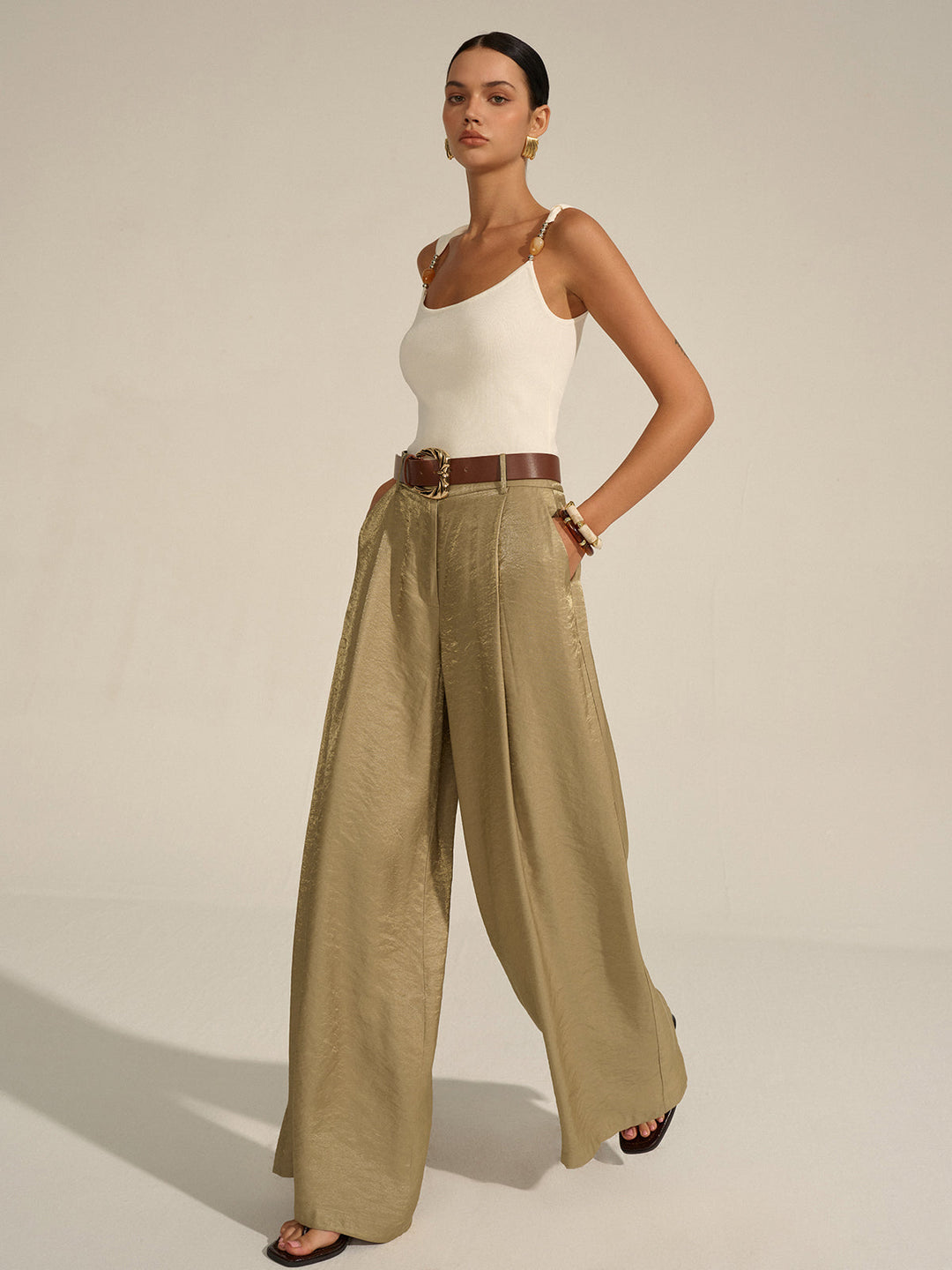 Belted Wide-Leg Pants  Liora Lane Boutique Pants