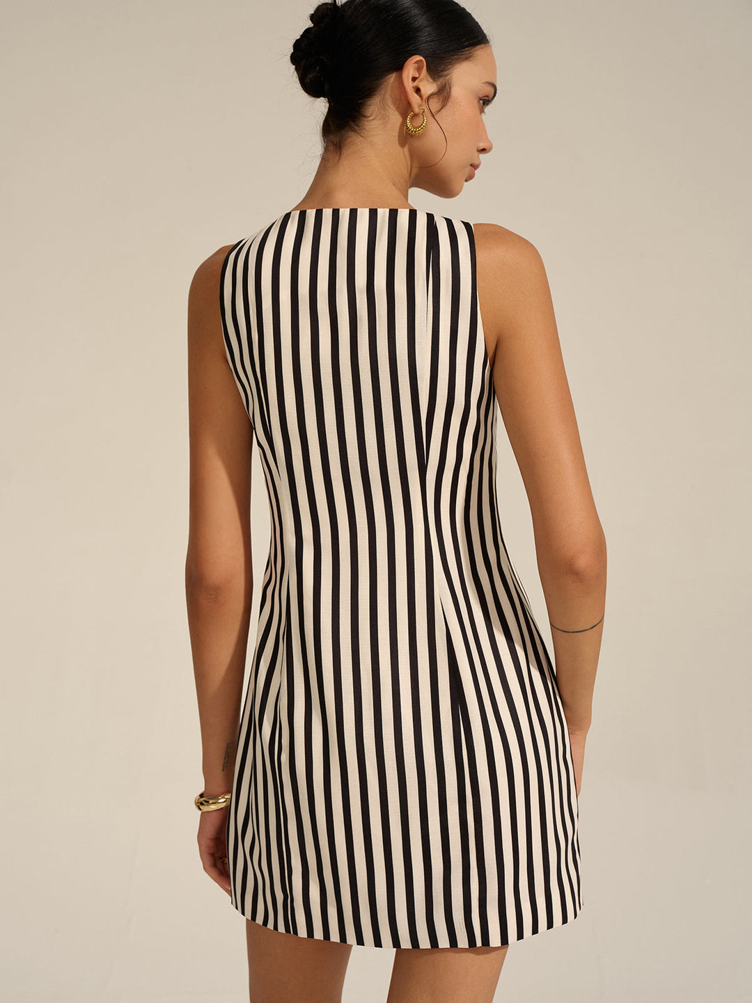 Striped Button-Front Mini Dress  Liora Lane Boutique Dresses