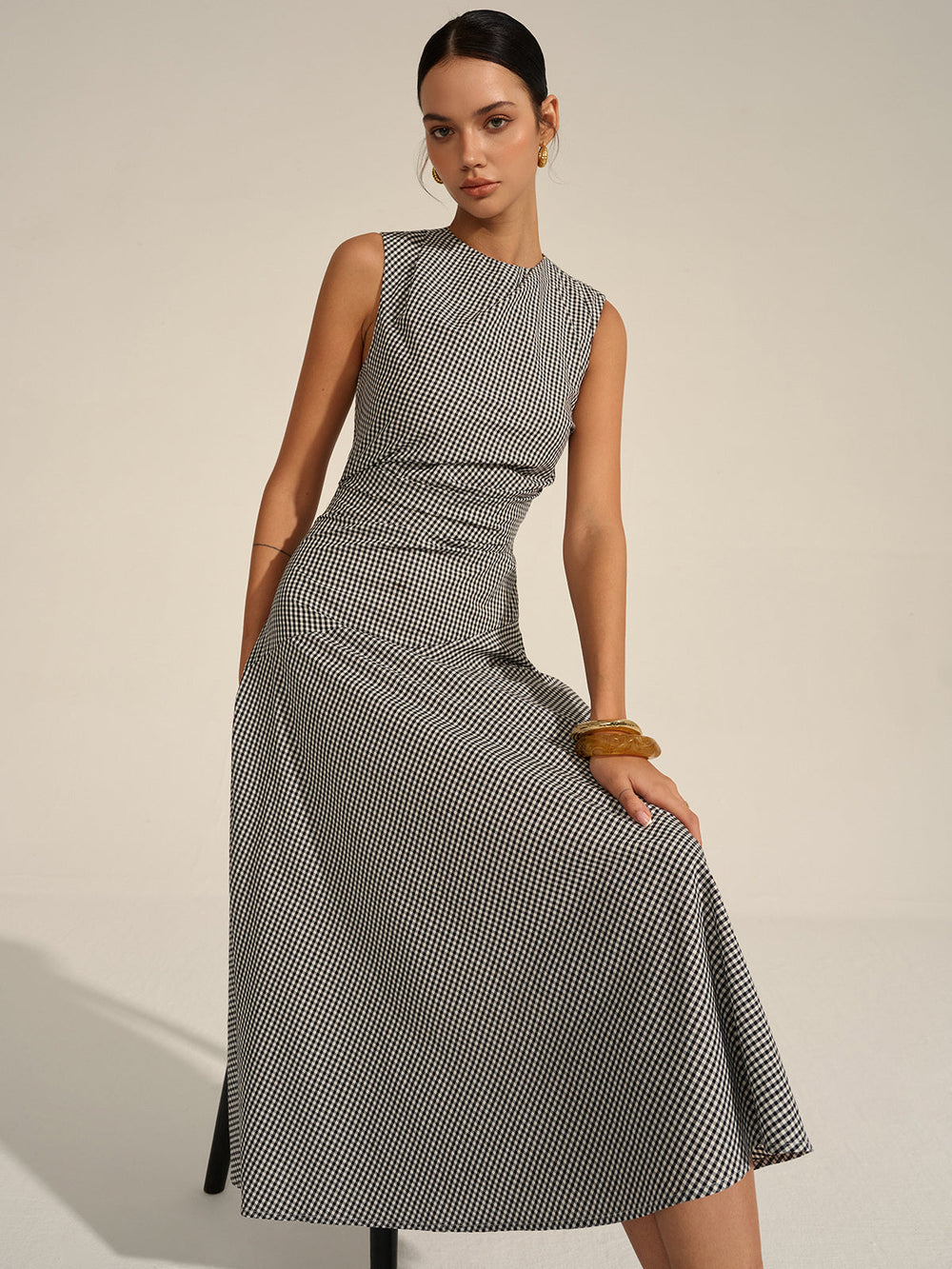 Gingham Midi Dress  Liora Lane Boutique Dresses