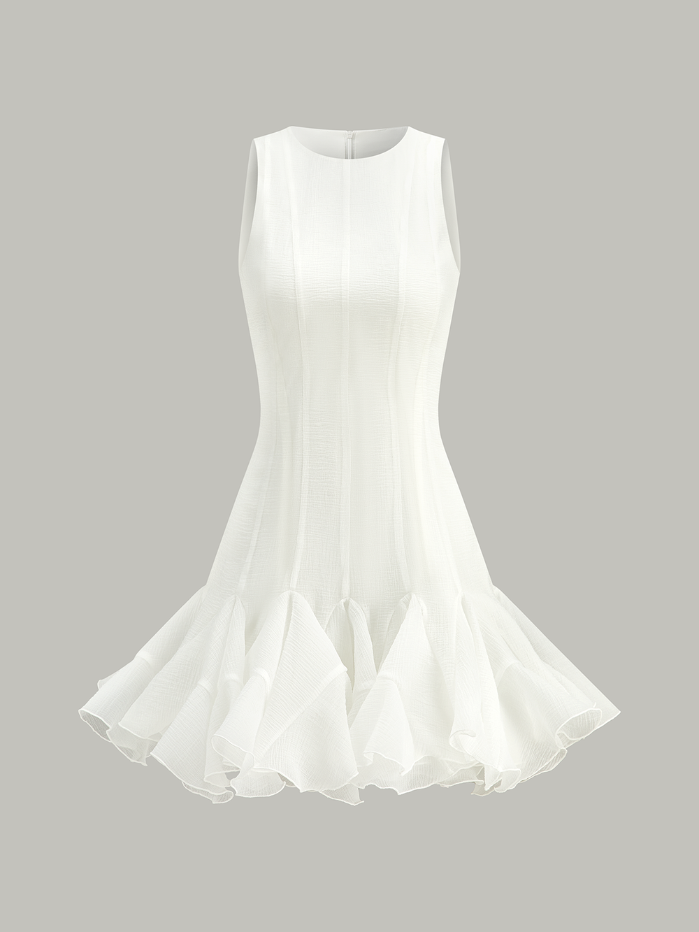 Semi-Sheer Ruffled Hem Mini Dress  Liora Lane Boutique Dresses