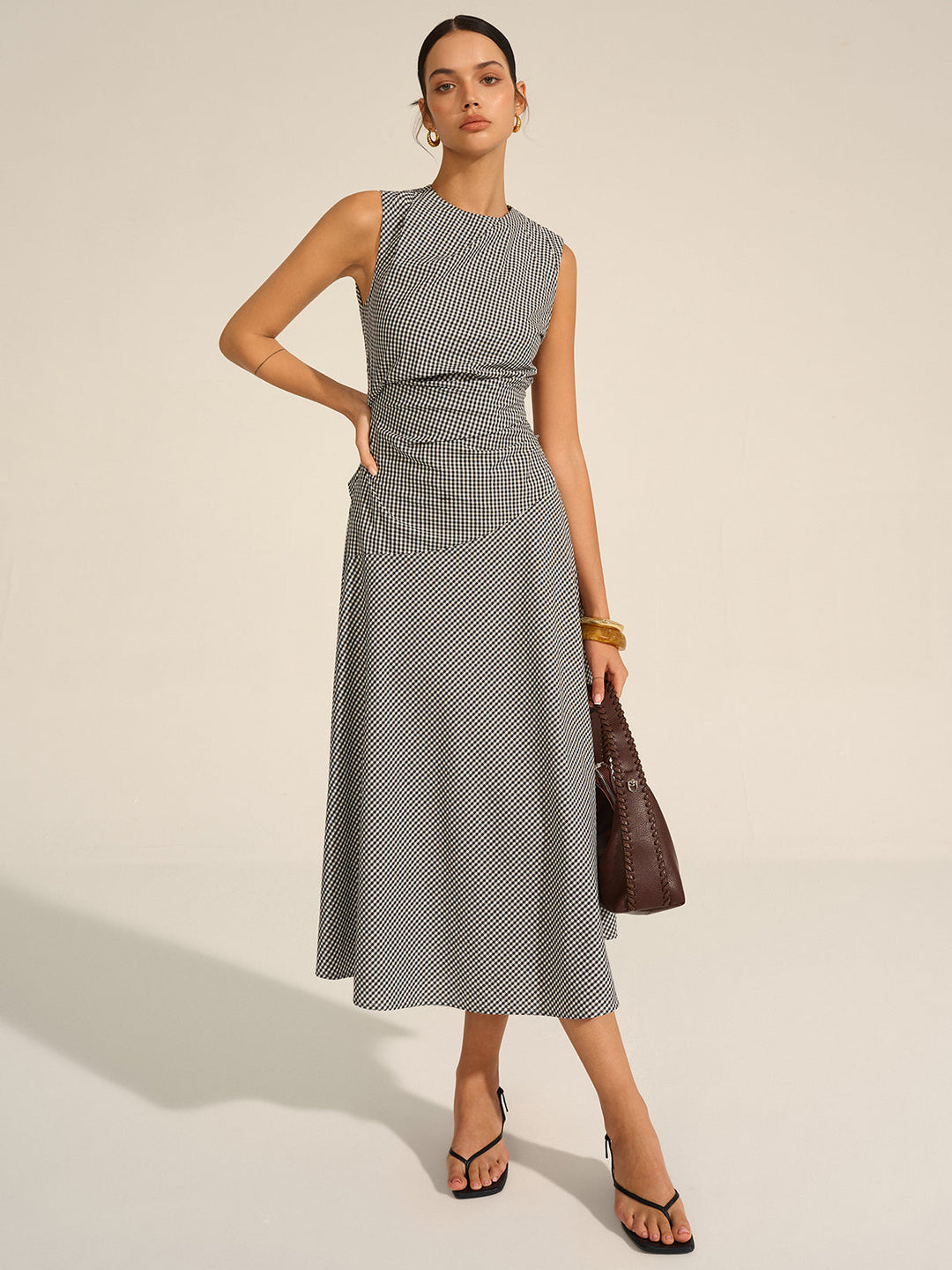 Gingham Midi Dress  Liora Lane Boutique Dresses