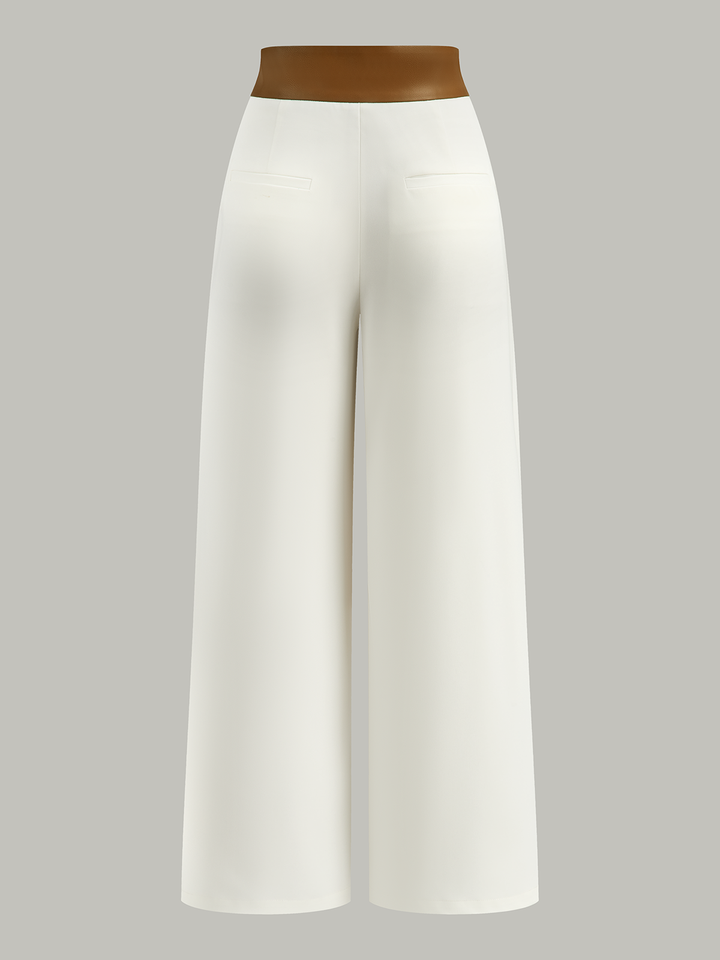 Faux Leather 2-Tone Waist Wide-Leg Pants  Liora Lane Boutique Pants