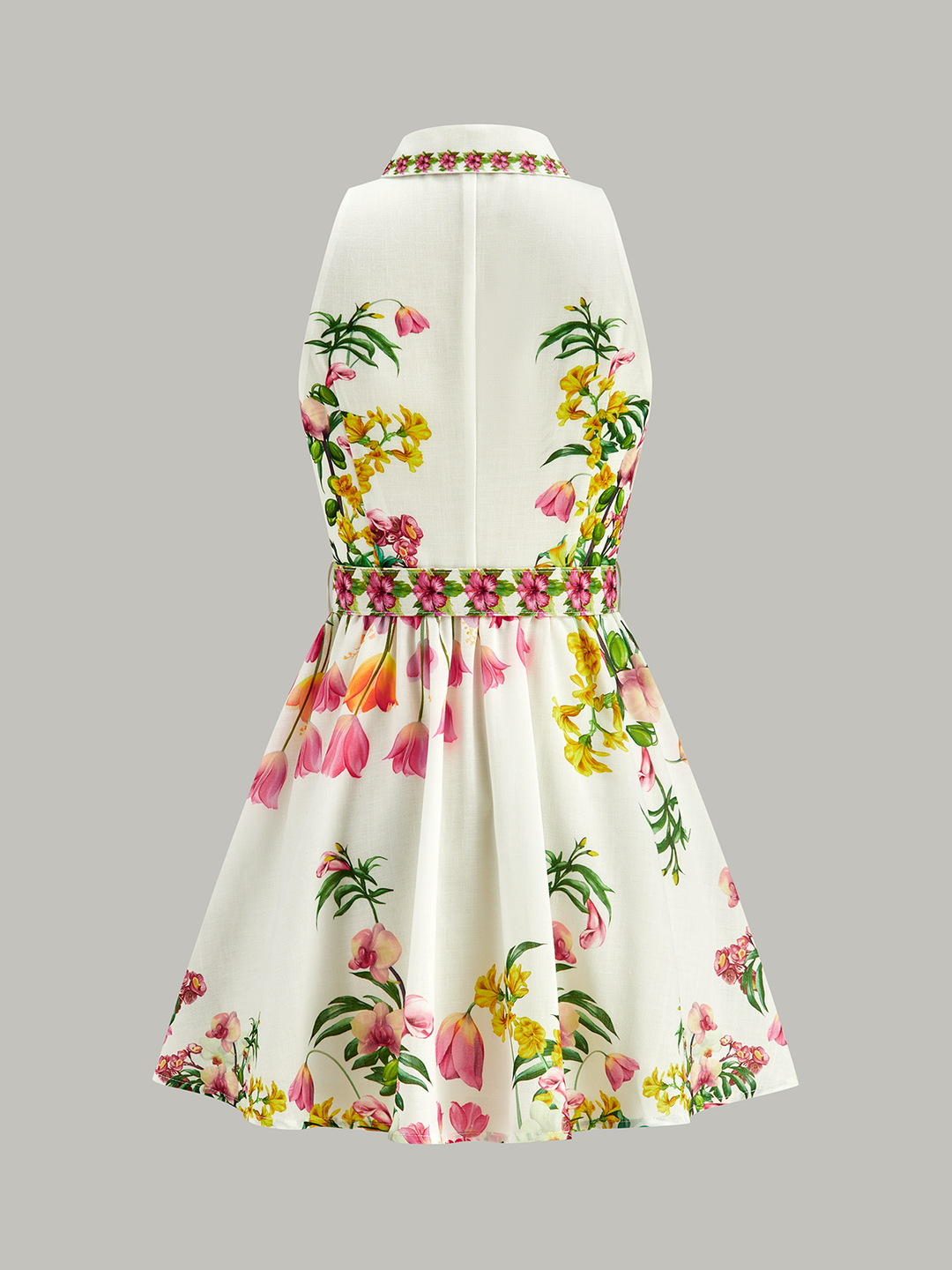 Floral Print Belted Mini Dress  Liora Lane Boutique Dresses