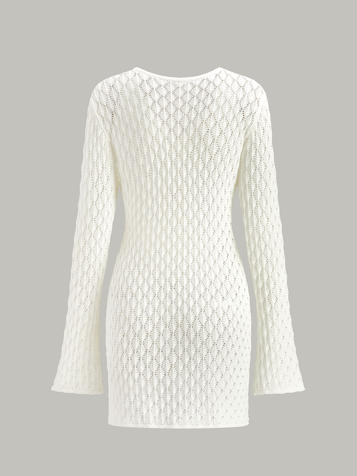 Sheer Knit Sweater Dress with Cut-Out Detail  Liora Lane Boutique Sweater Dresses