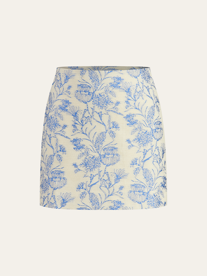 Jacquard Square-Neck Decor-Pockets Skirt Set  Liora Lane Boutique Skirt Sets