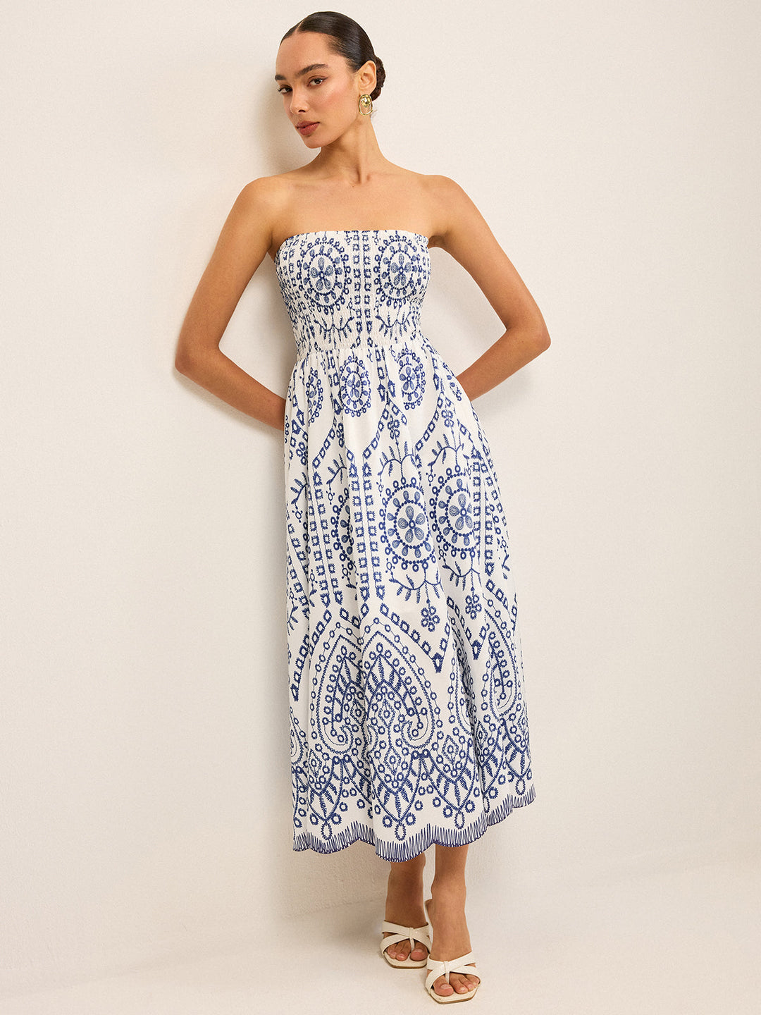 Strapless Boho Maxi Dress  Liora Lane Boutique Dresses Blue / XL 94.99