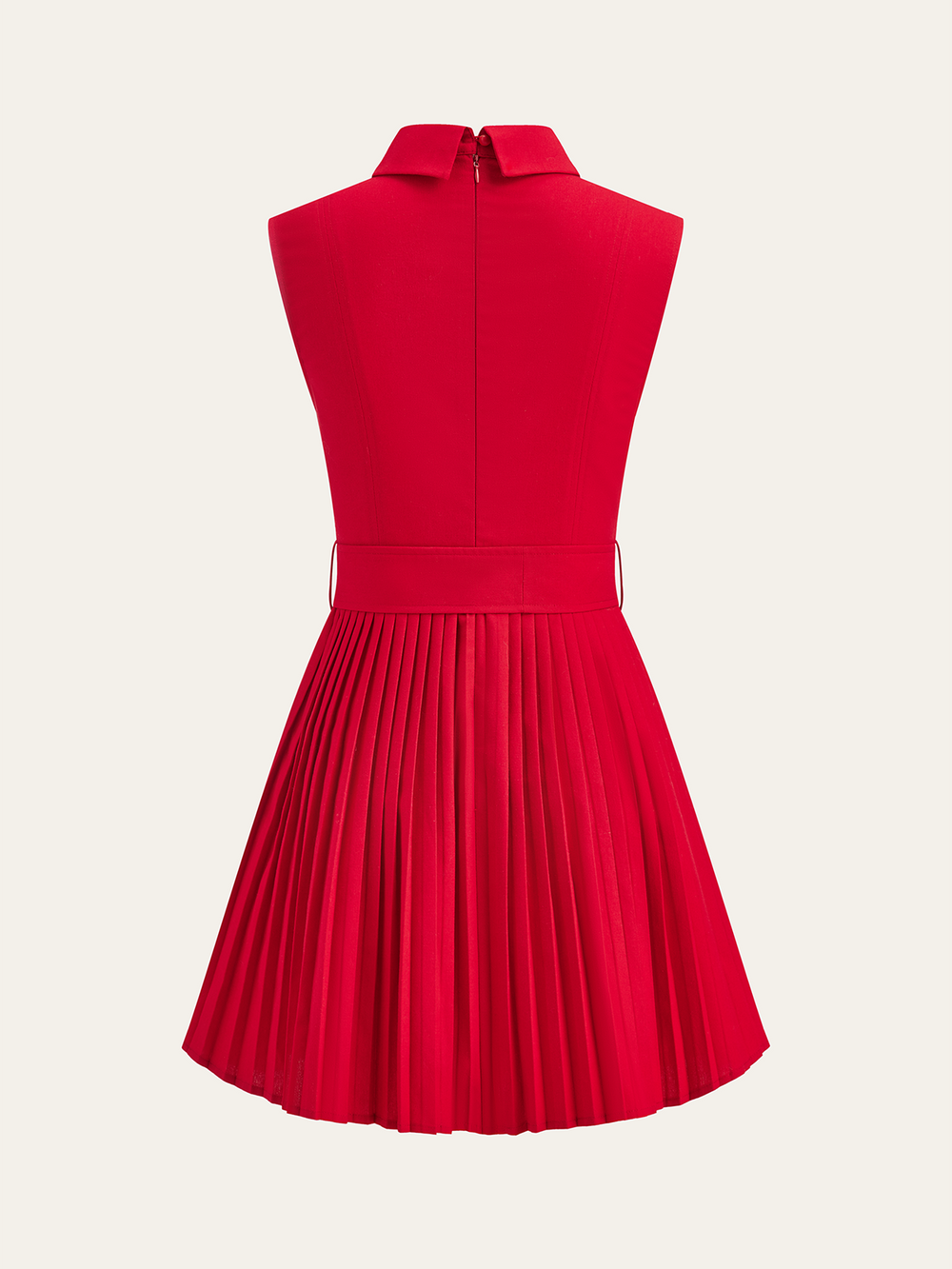 Shirt-Collar Pleated Dress with Belt  Liora Lane Boutique Dresses