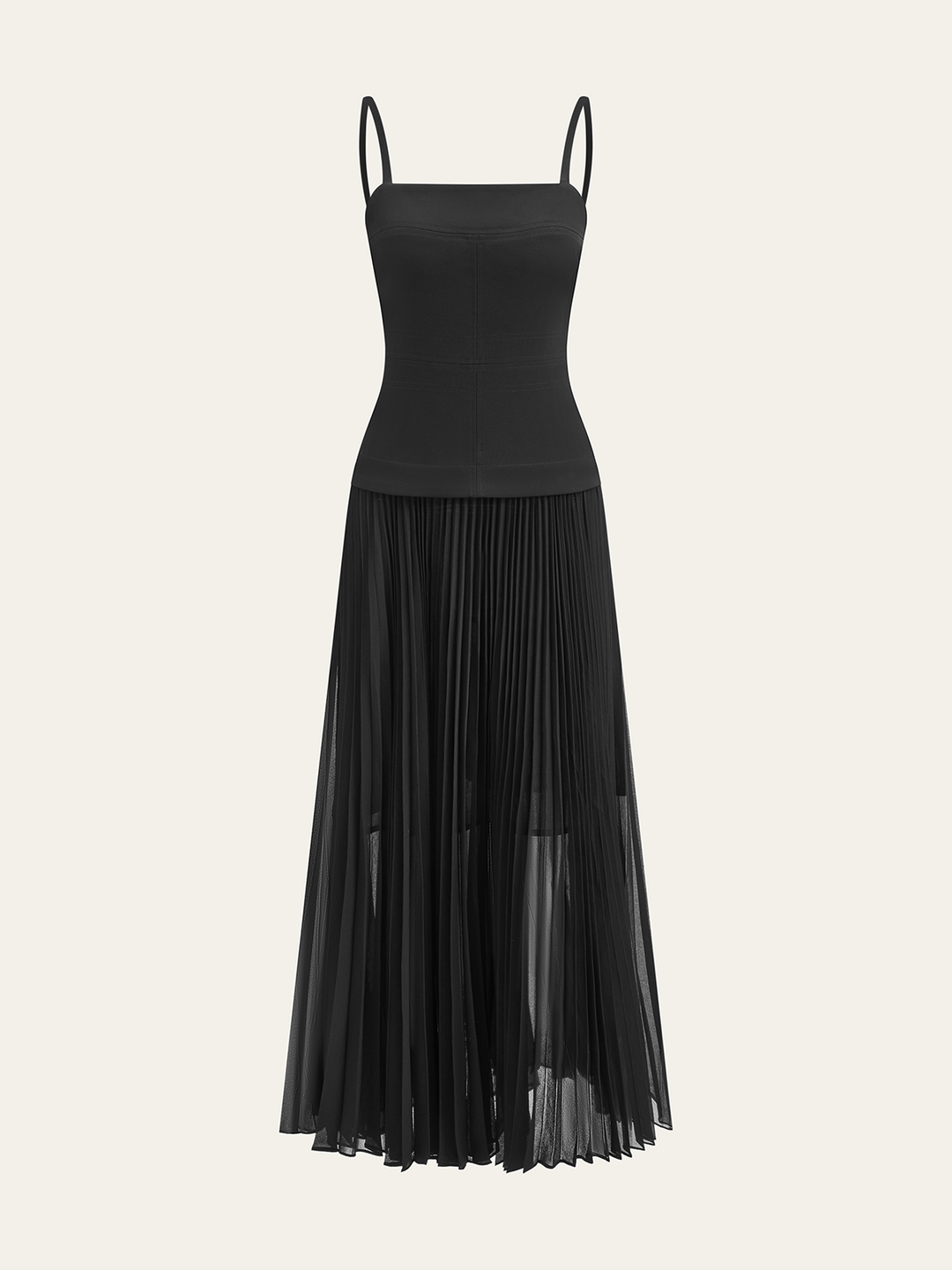 Spaghetti-Strap Backless Pleated Maxi Dress  Liora Lane Boutique Dresses Black / XL 68.00