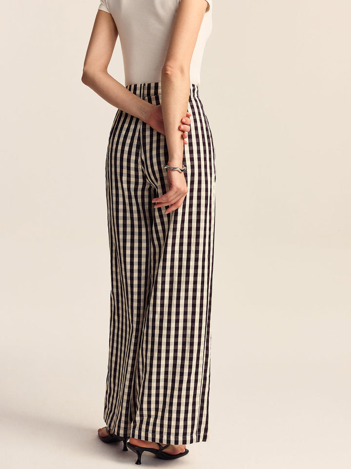 Gingham Wide-Leg Pants  Liora Lane Boutique Pants