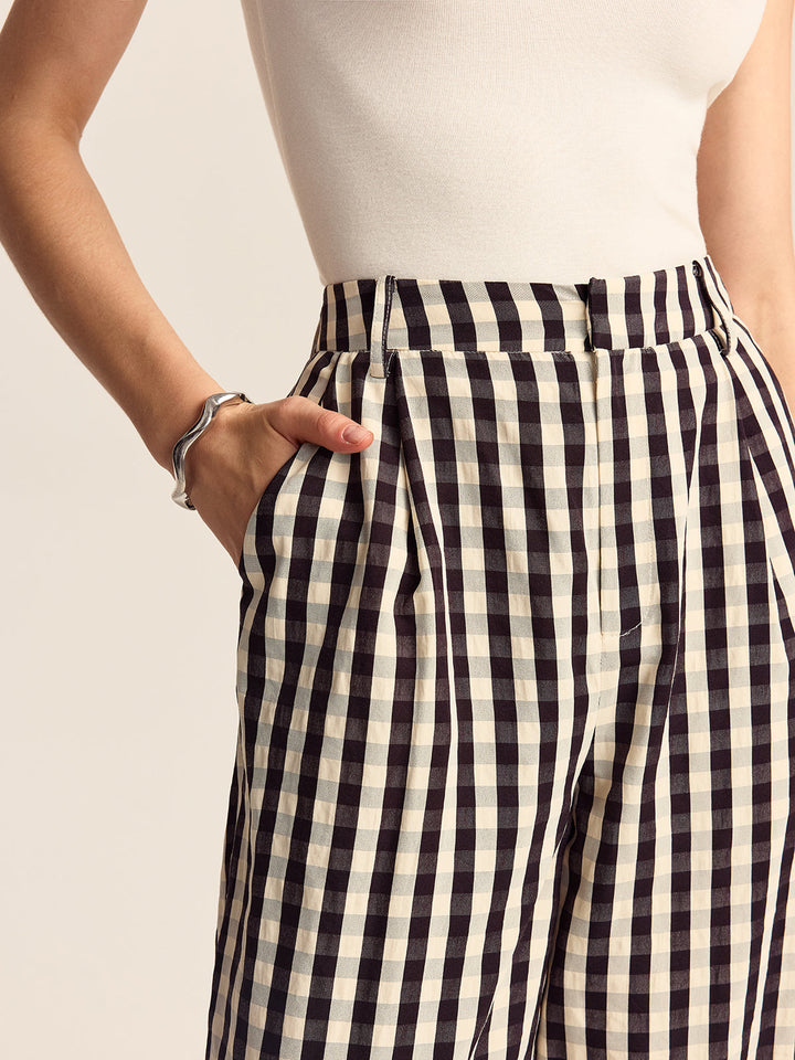 Gingham Wide-Leg Pants  Liora Lane Boutique Pants