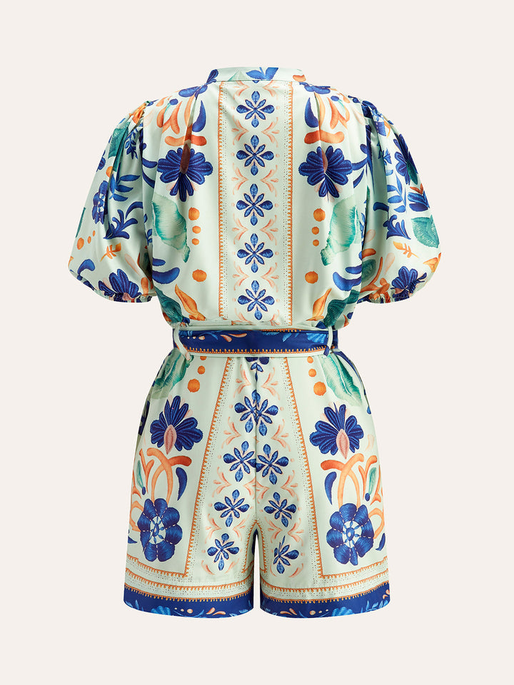 Floral Print Tie-Waist Jumpsuit  Liora Lane Boutique Jumpsuits