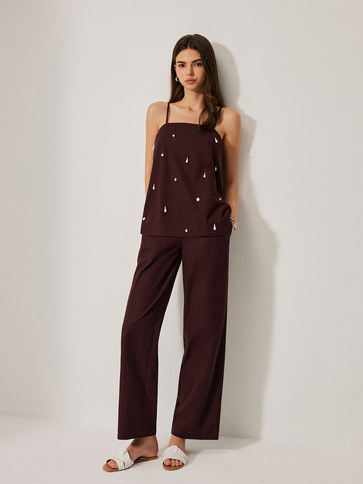 Cotton & Linen Pants Set With Pockets  Liora Lane Boutique Pant Sets