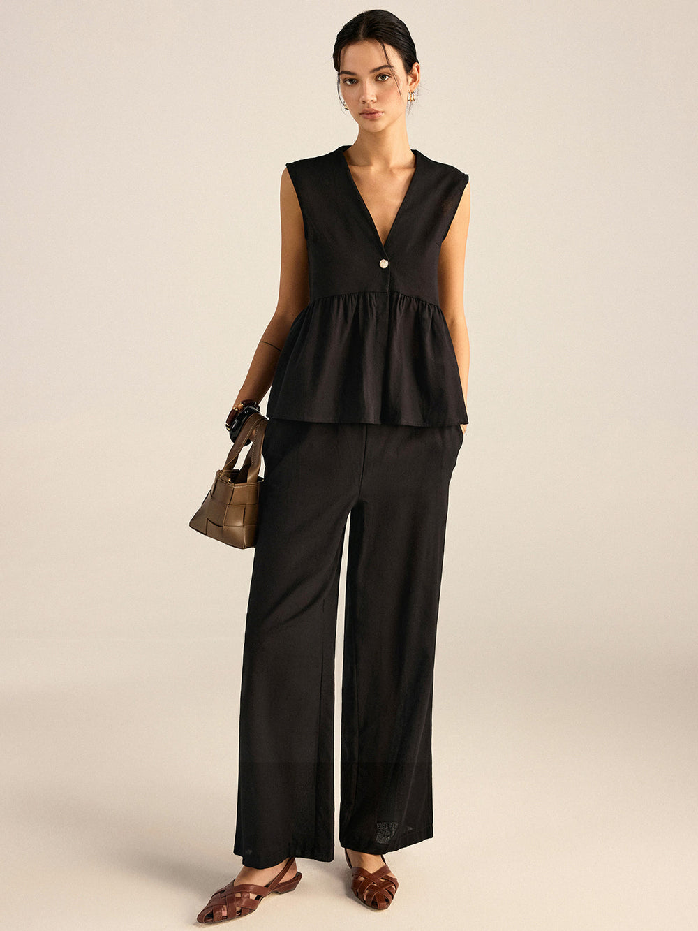 Ruffled Vest Pants Set  Liora Lane Boutique Pant Sets