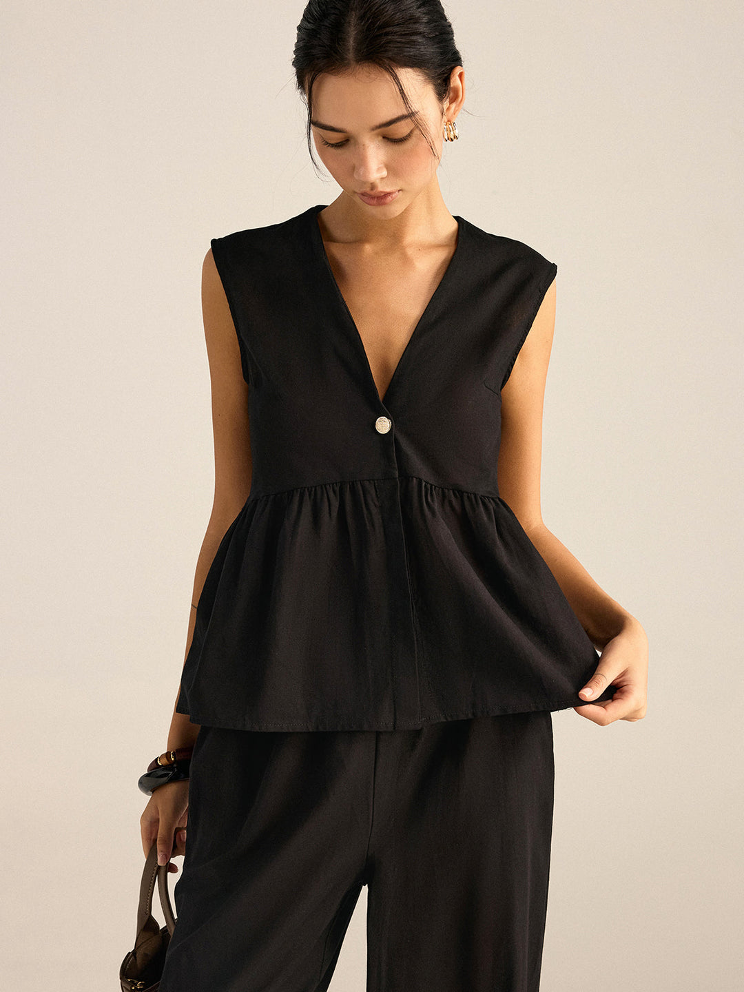 Ruffled Vest Pants Set  Liora Lane Boutique Pant Sets