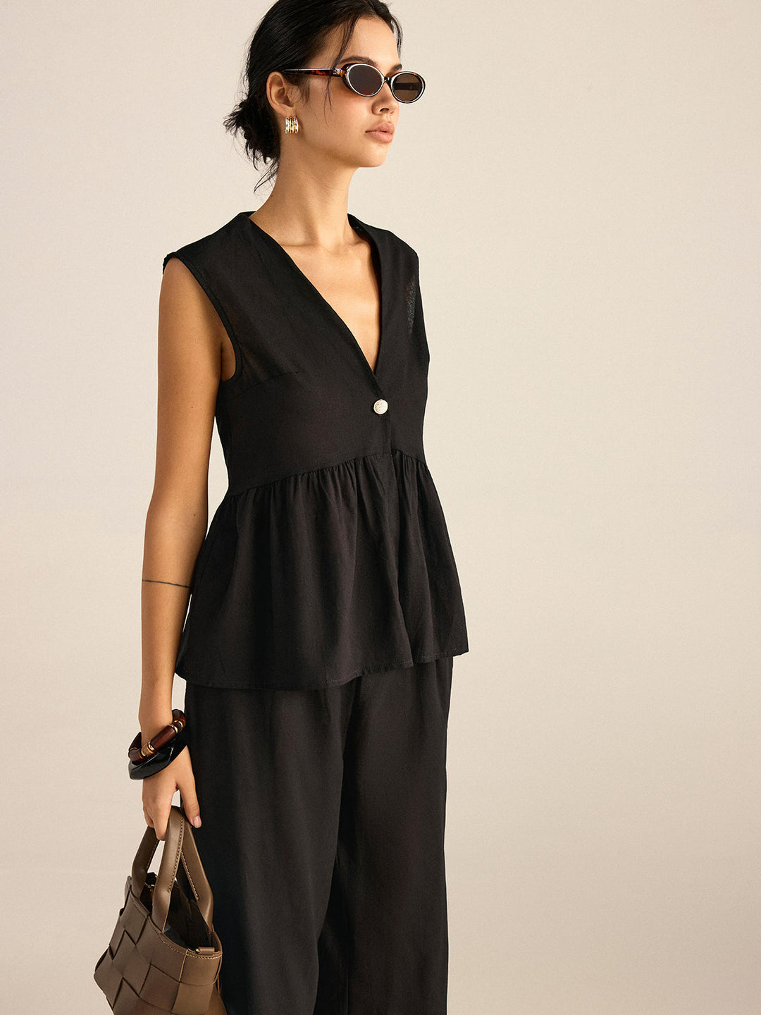Ruffled Vest Pants Set  Liora Lane Boutique Pant Sets