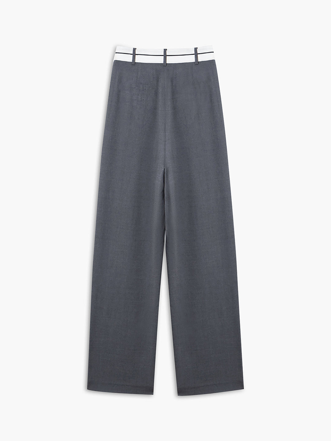 Asymmetrical Contrast Waistband Wide Leg Dress Pants  Liora Lane Boutique Pants