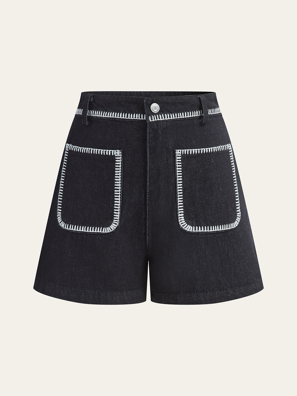 Contrast Trim Denim Shorts  Liora Lane Boutique Denim Shorts