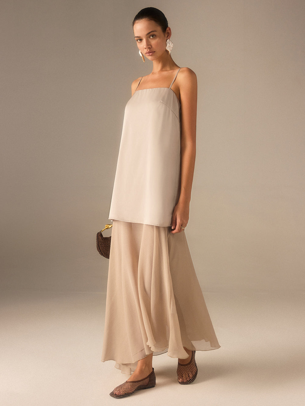 2 in 1 Semi-Sheer Chiffon Cami Maxi Dress  Liora Lane Boutique Dresses