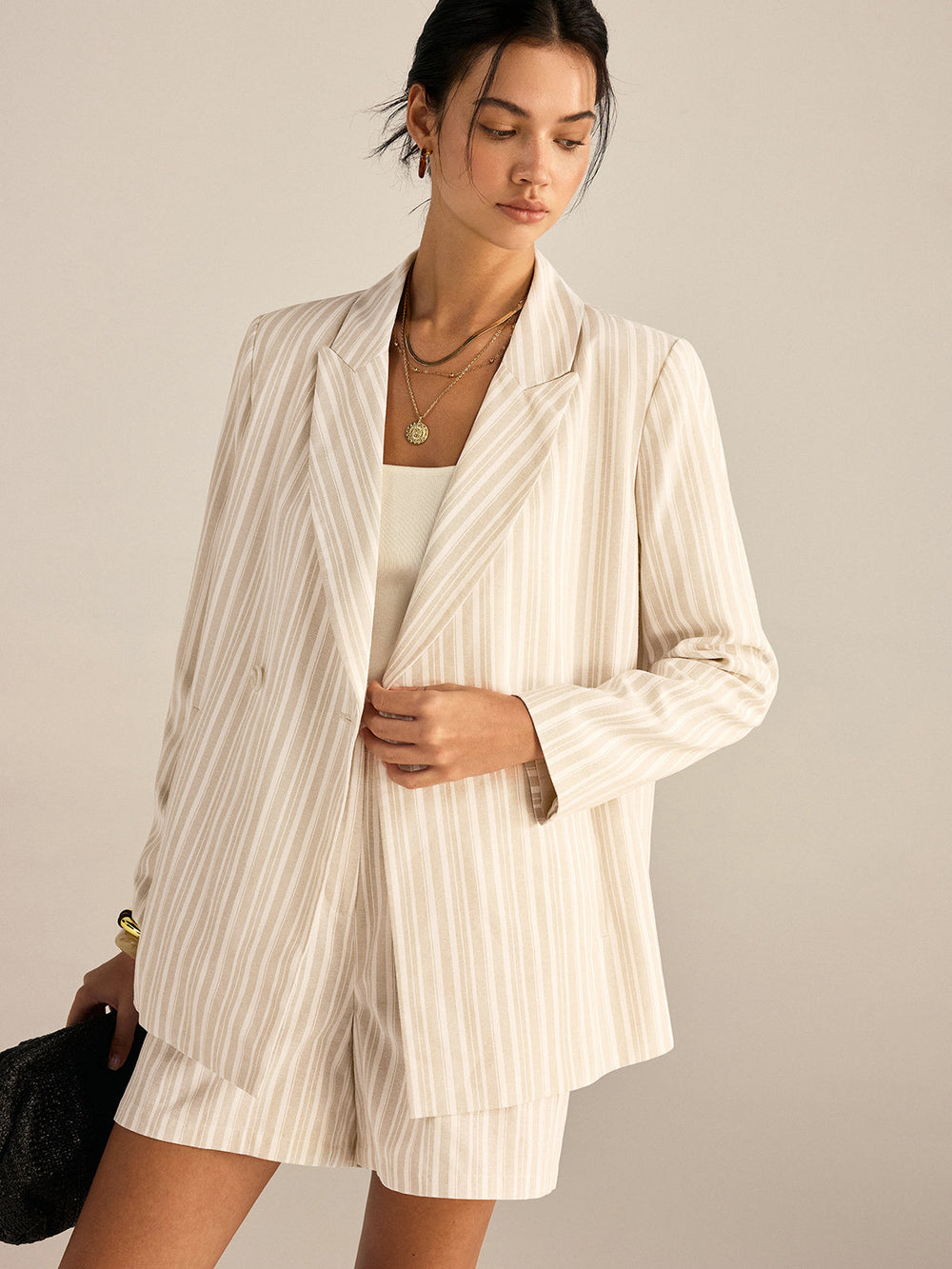 Striped Double-Breasted Blazer  Liora Lane Boutique Blazers