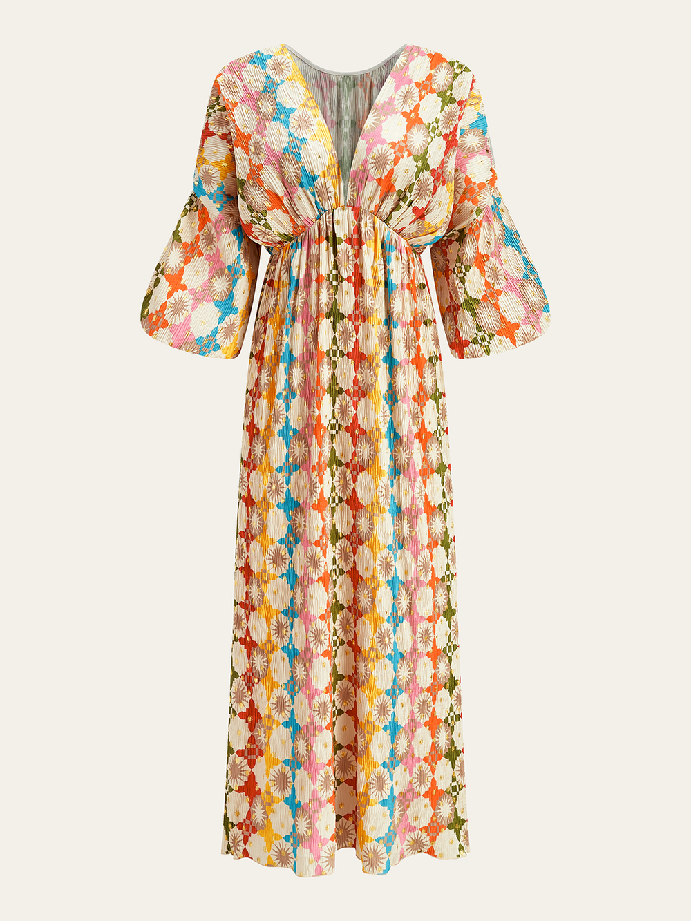 Jacquard Print V-Neck Dress  Liora Lane Boutique Dresses