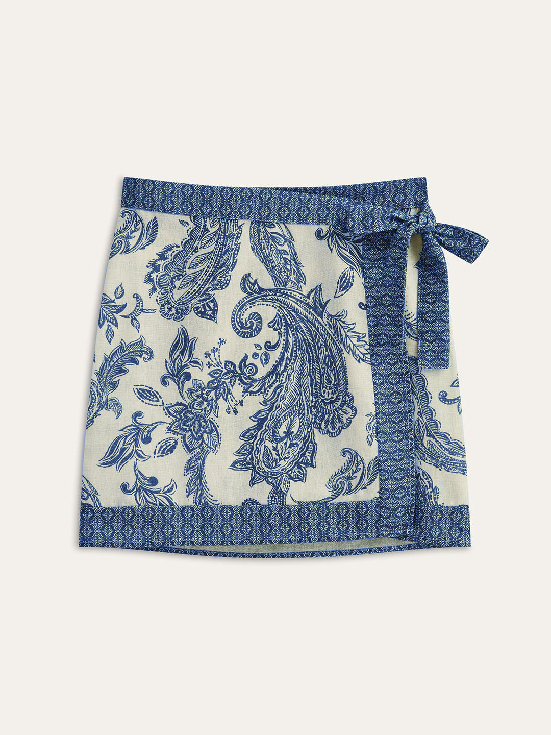 Paisley Print Wrap Skirt  Liora Lane Boutique Skirts Blue / XL 69.99