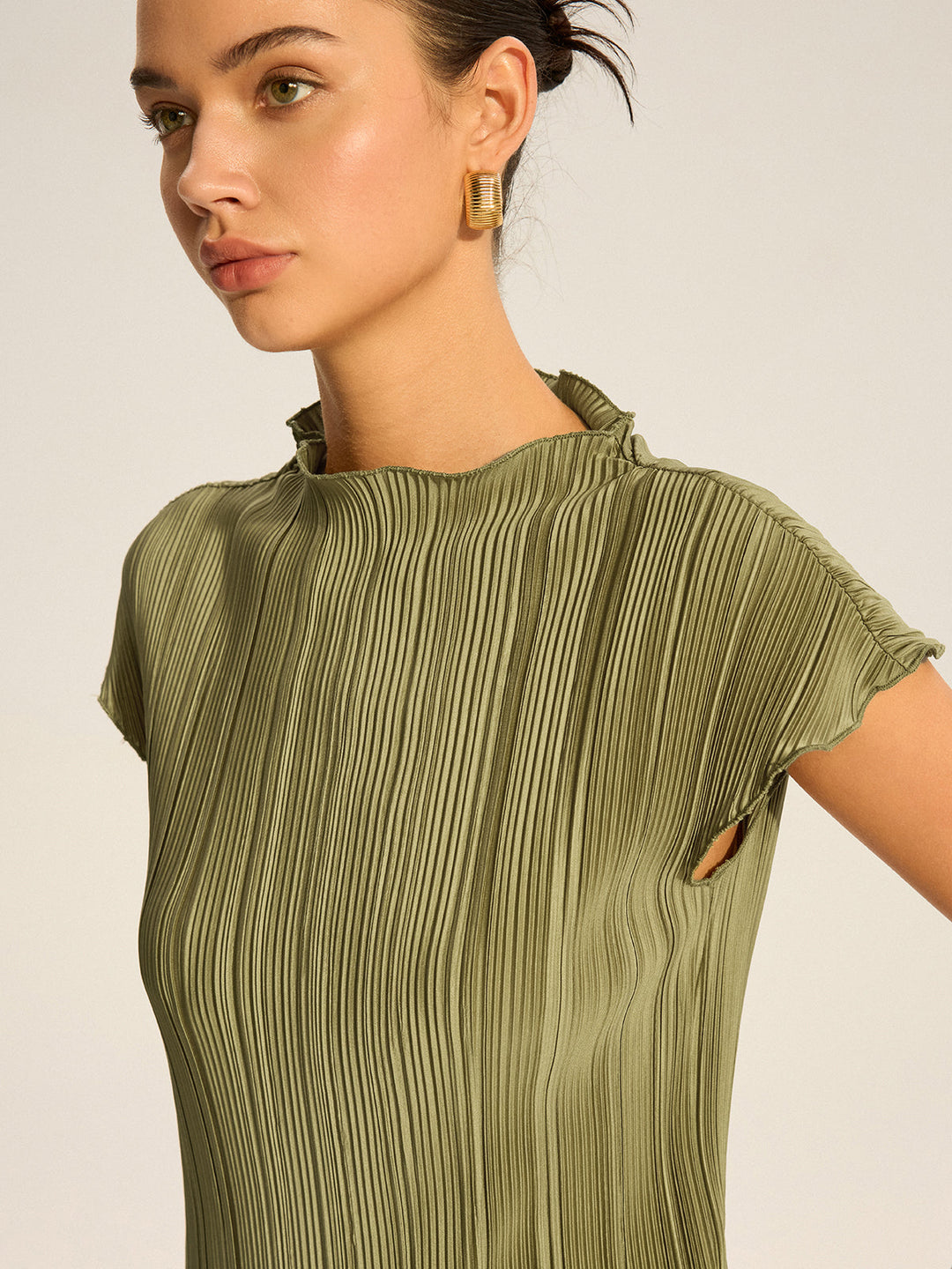 Pleated Top and Wide-Leg Pants Set  Liora Lane Boutique Pant Sets