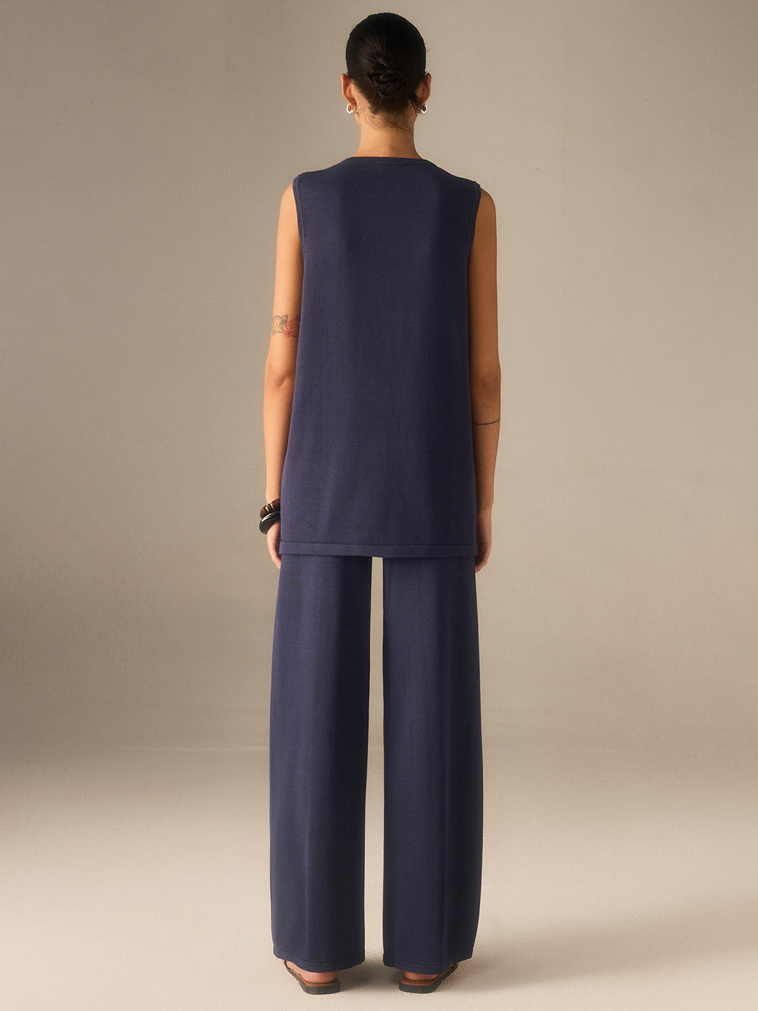 Golden Button Knit Vest Pants Set  Liora Lane Boutique Sweater Co-ords