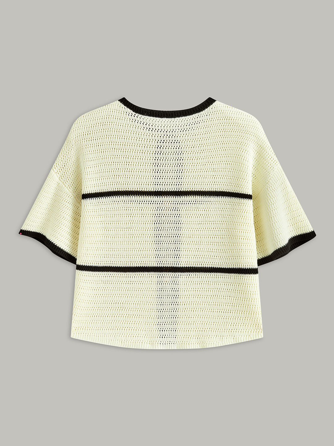 Contrast Trim Starfish Button Knitted Top  Liora Lane Boutique Knit Tops