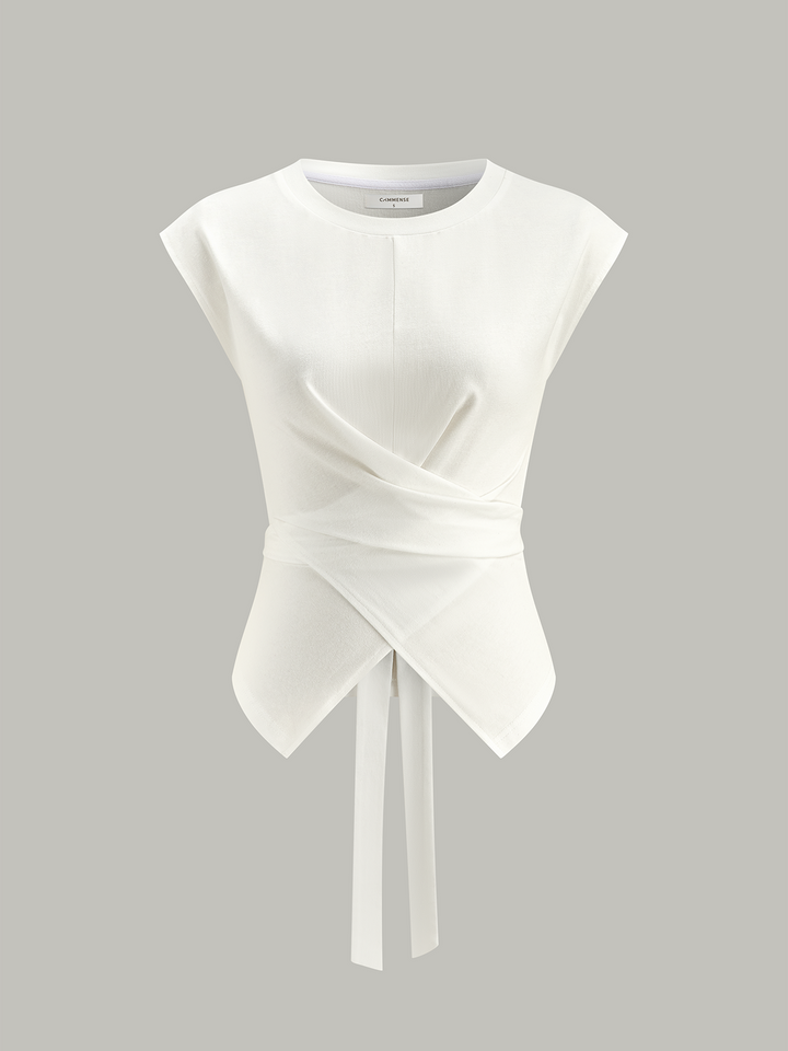 Wrap-Front Tie-Back Top  Liora Lane Boutique T-Shirts White / XL 28.00