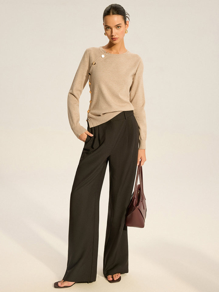 Asymmetric Button Knit Top  Liora Lane Boutique Knit Tops