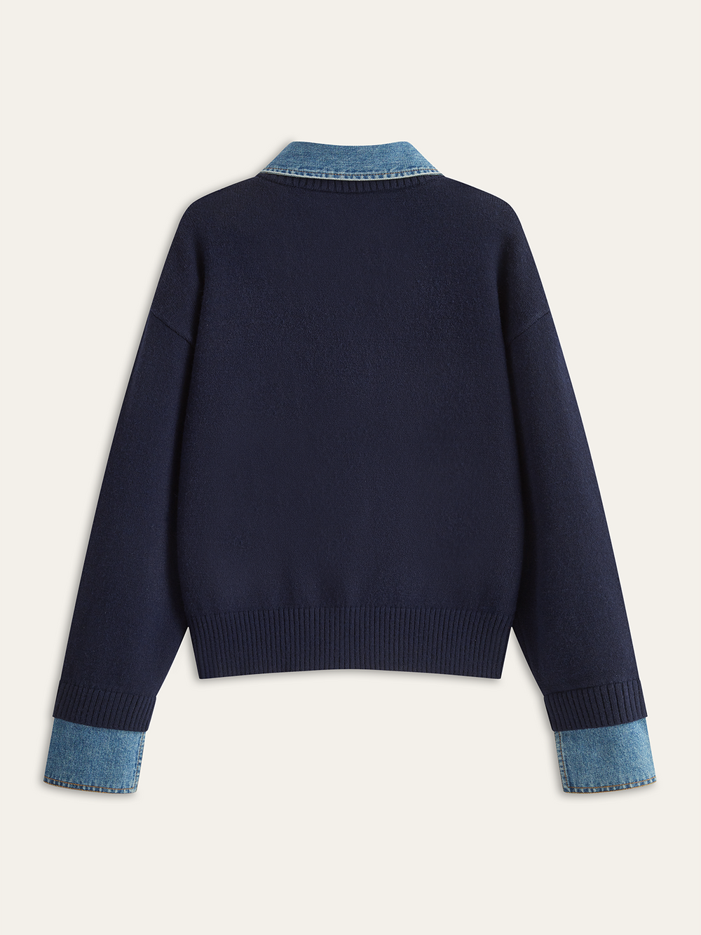 Denim Collar Buttoned Sweater  Liora Lane Boutique Cardigans