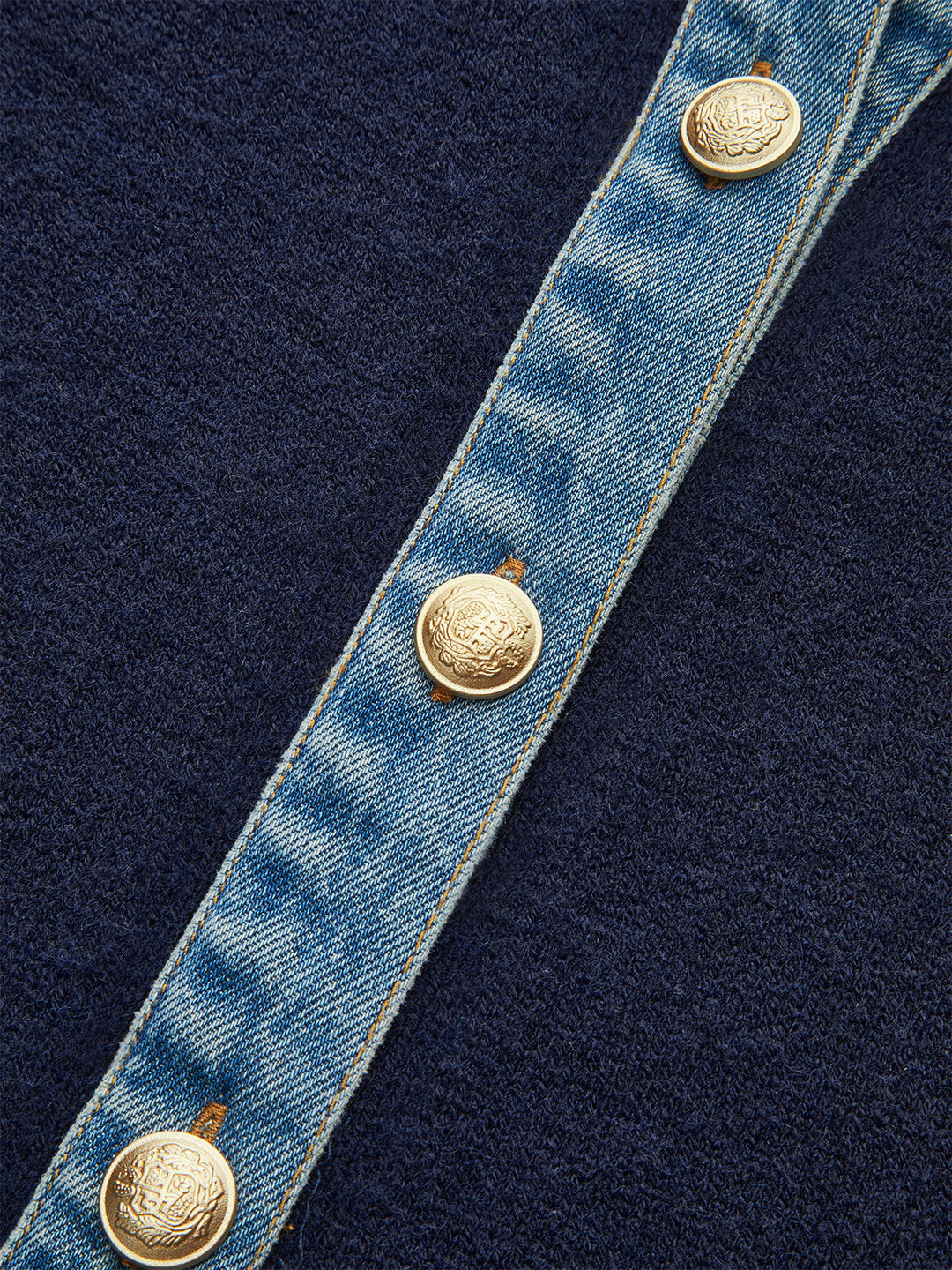 Denim Collar Buttoned Sweater  Liora Lane Boutique Cardigans