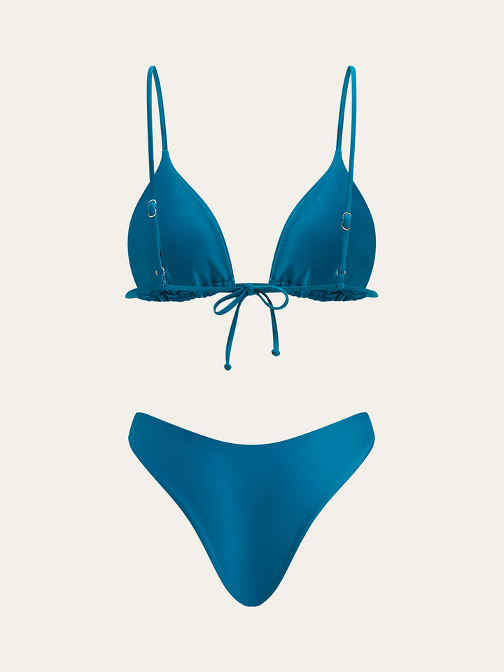 Triangle Top and Two Bottom Style Bikini Set  Liora Lane Boutique Bikini Sets