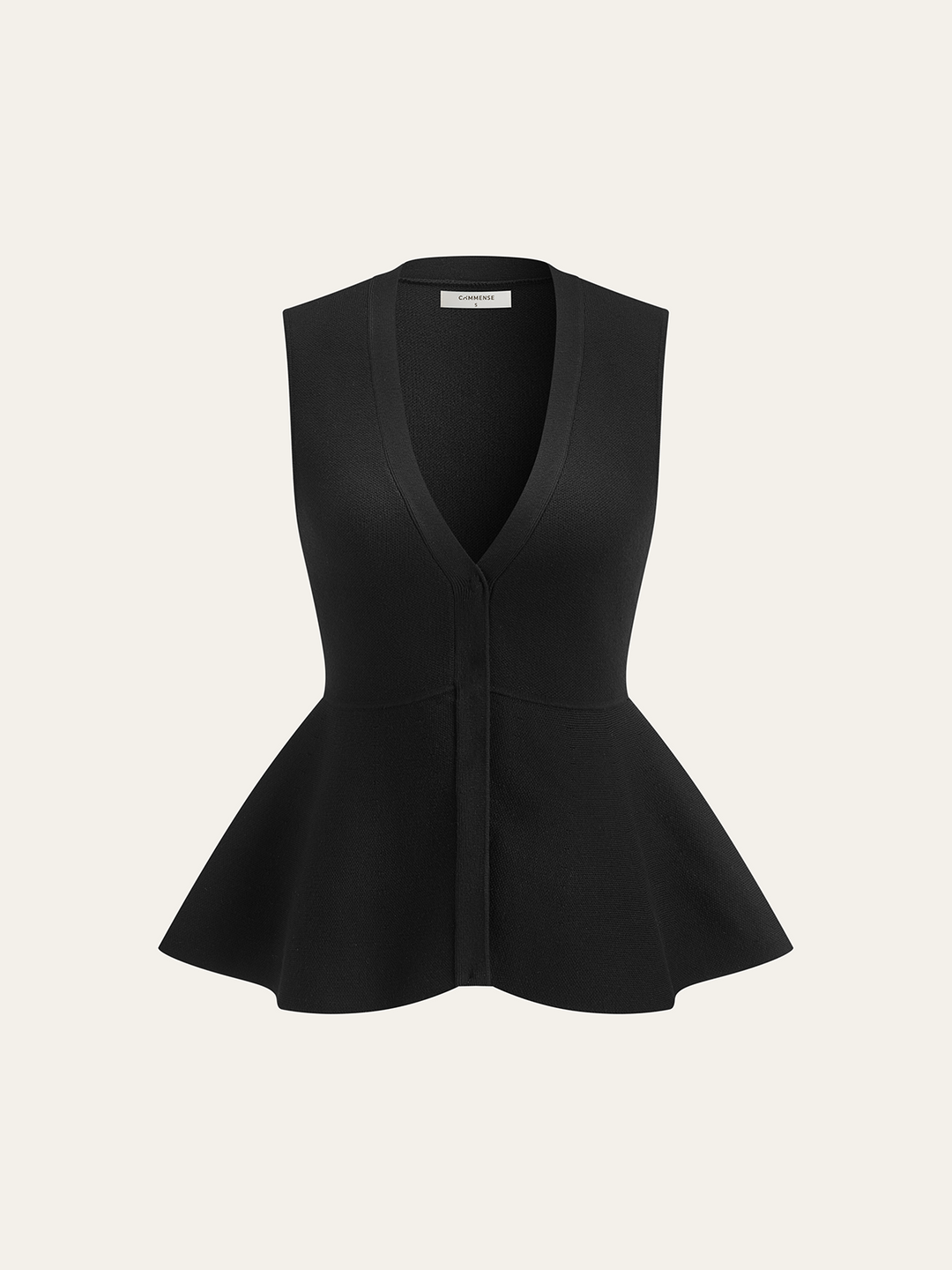 Knitted Peplum Vest Cardigan  Liora Lane Boutique Cardigans Black / XL 84.99