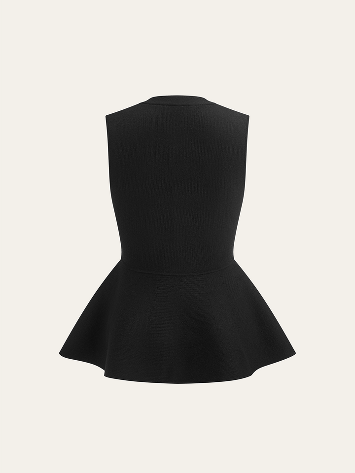 Knitted Peplum Vest Cardigan  Liora Lane Boutique Cardigans