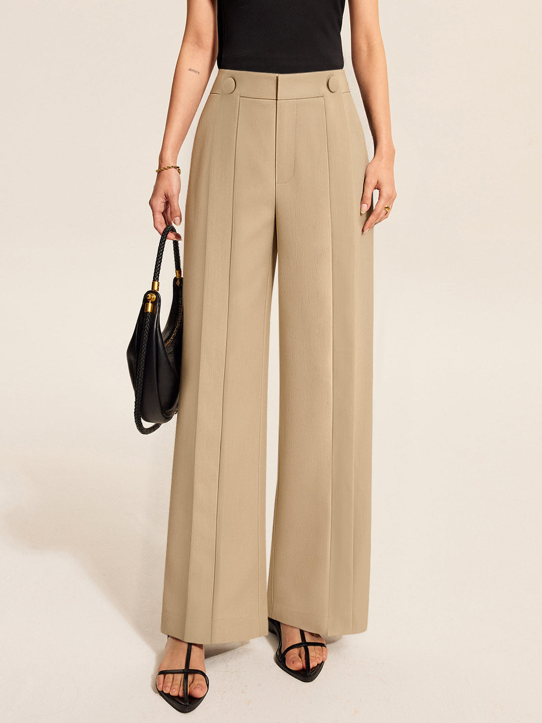 Pleated Wide-Leg Pants  Liora Lane Boutique Pants Camel / XL 58.00