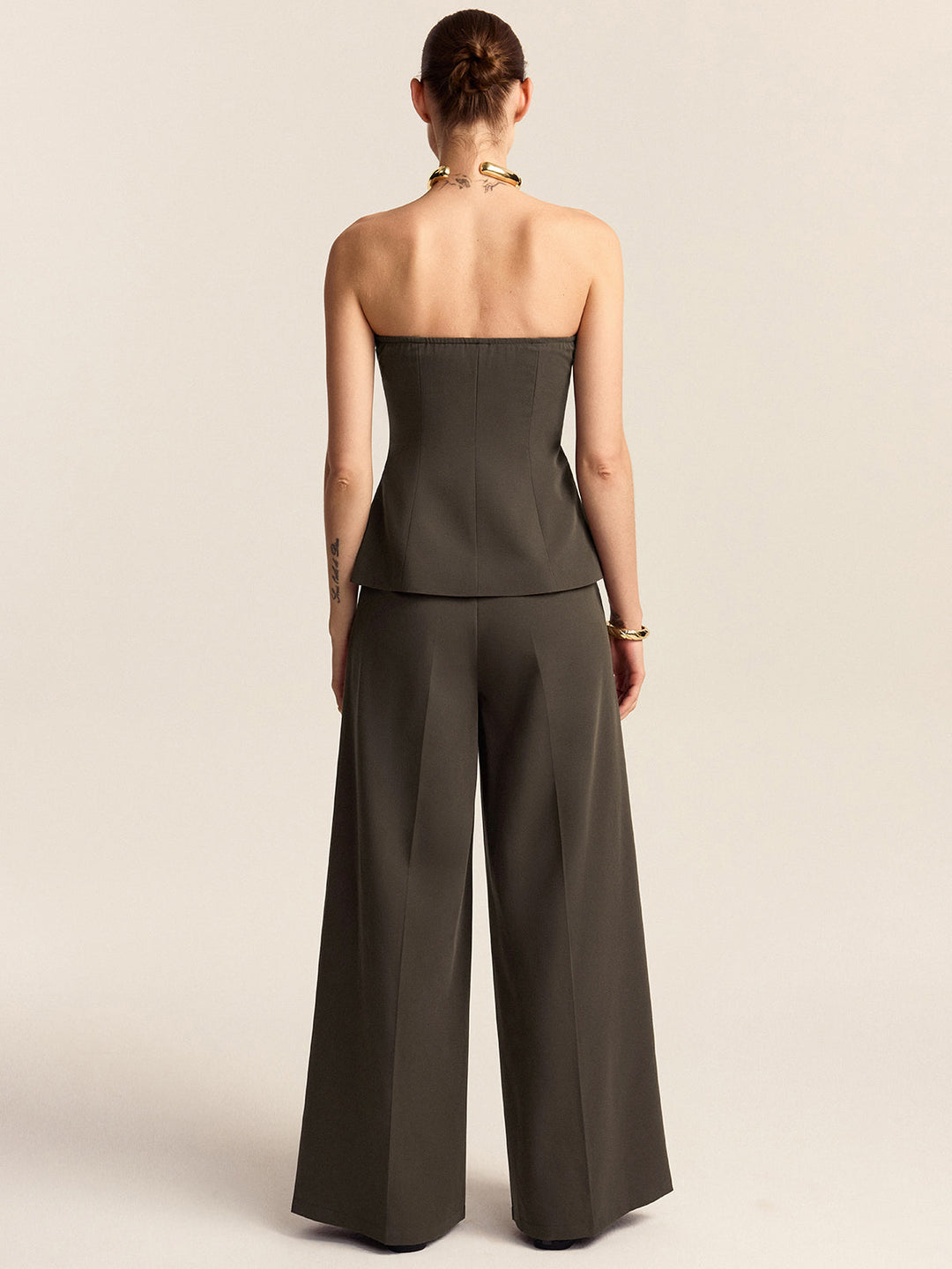 Strapless Top and Wide-Leg Pants Set  Liora Lane Boutique Pant Sets