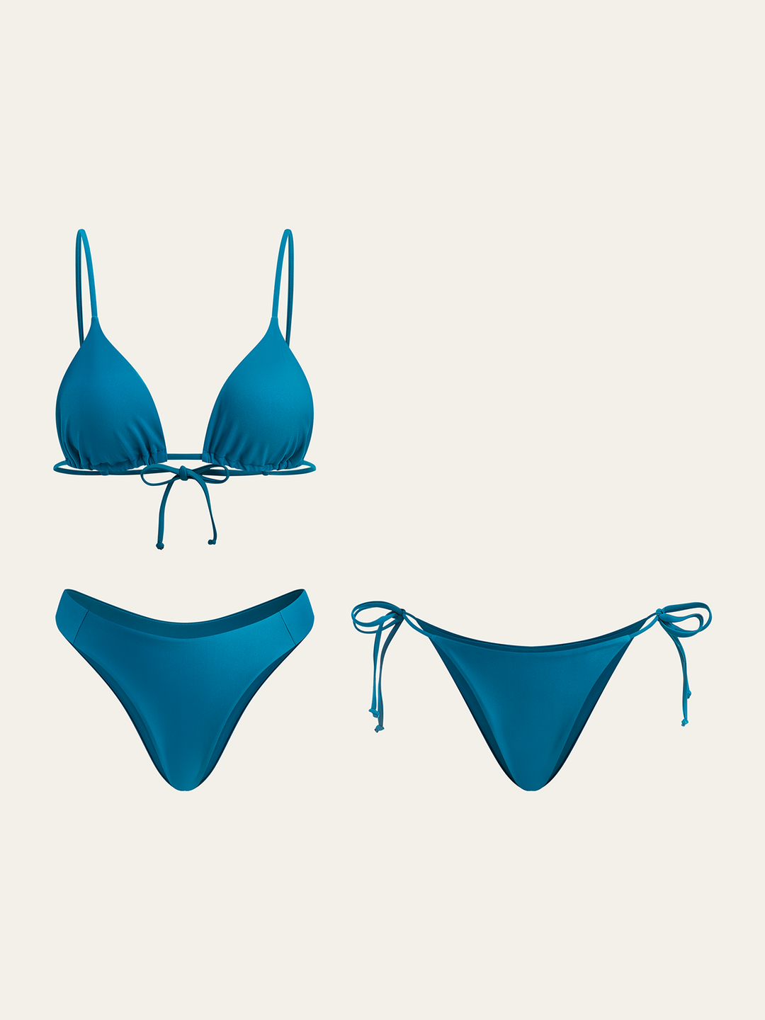 Triangle Top and Two Bottom Style Bikini Set  Liora Lane Boutique Bikini Sets Navy / XL 101.99