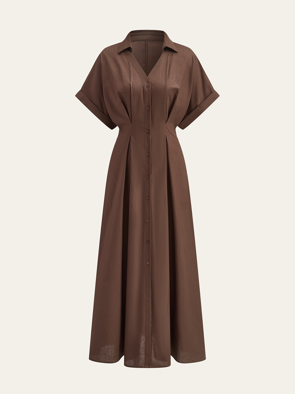 Pleated Button-Front Shirt Dress  Liora Lane Boutique Dresses