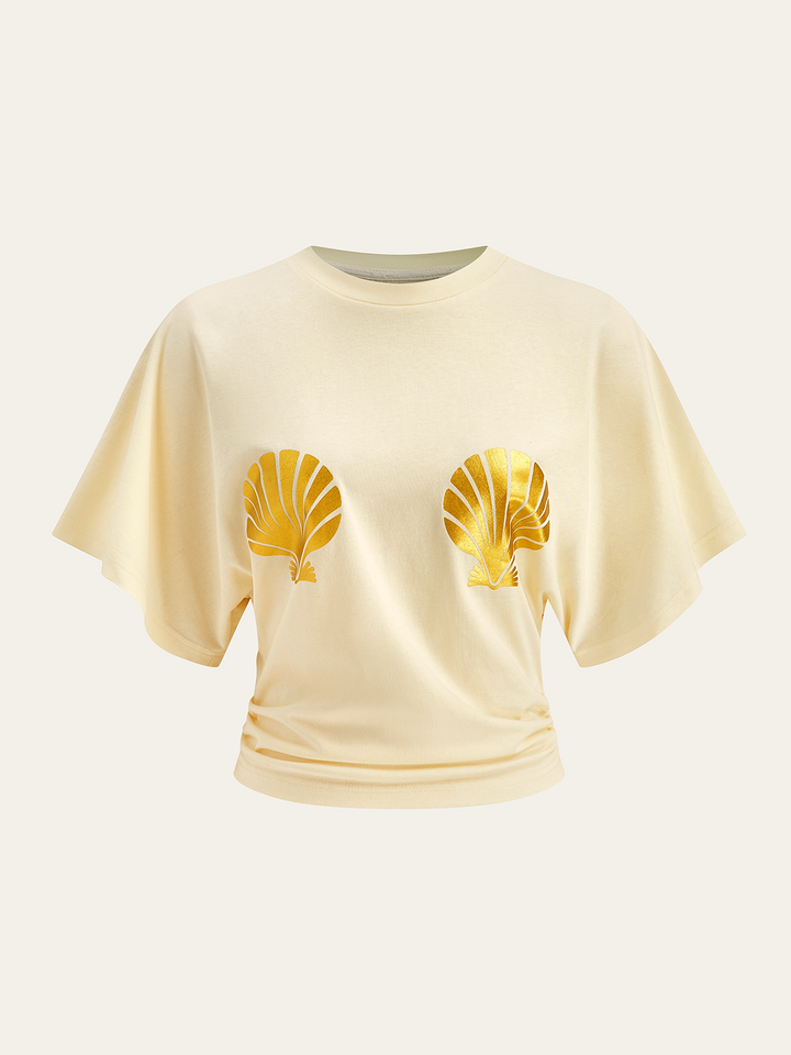 Shell Print T-Shirt  Liora Lane Boutique T-Shirts Yellow / XL 22.00
