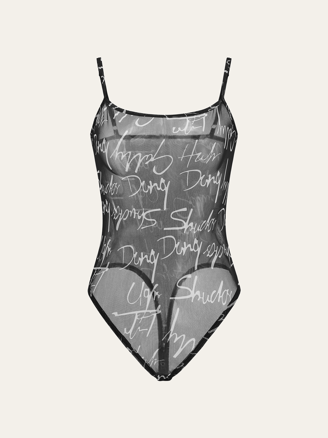 Sheer Meltaway Tank Top Scripted Bodysuit  Liora Lane Boutique Bodysuits Black / L 9.99