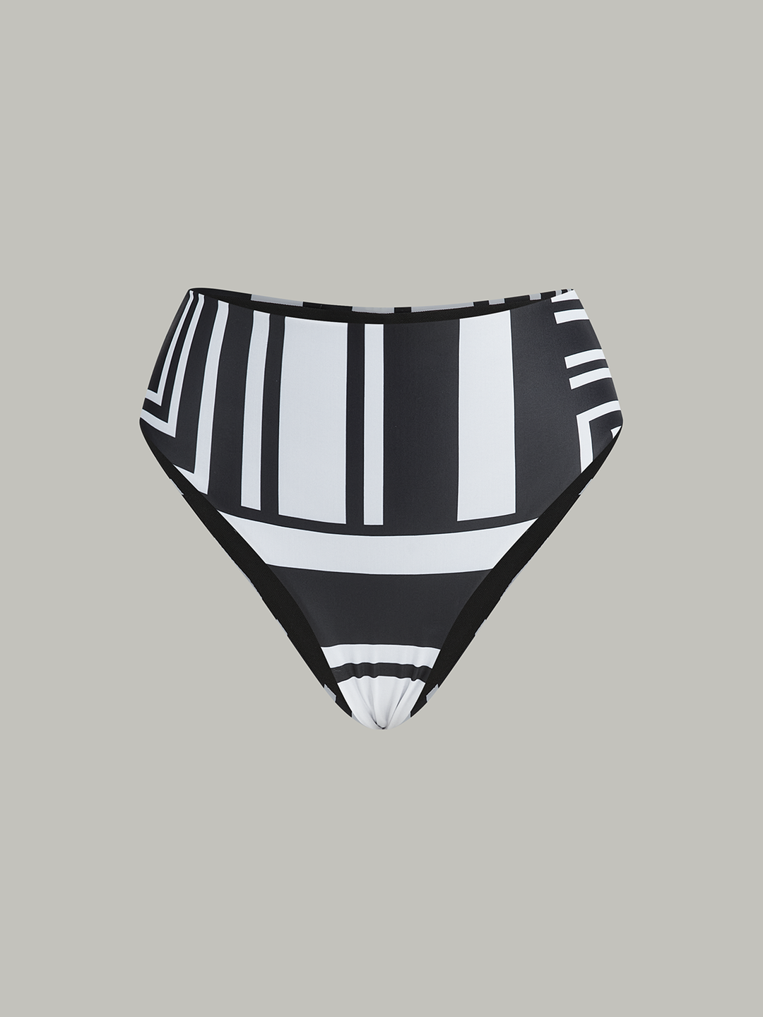 Geometric Print High-Waisted Bikini Bottom  Liora Lane Boutique Bikini Bottoms BlackandWhite / L 75.99