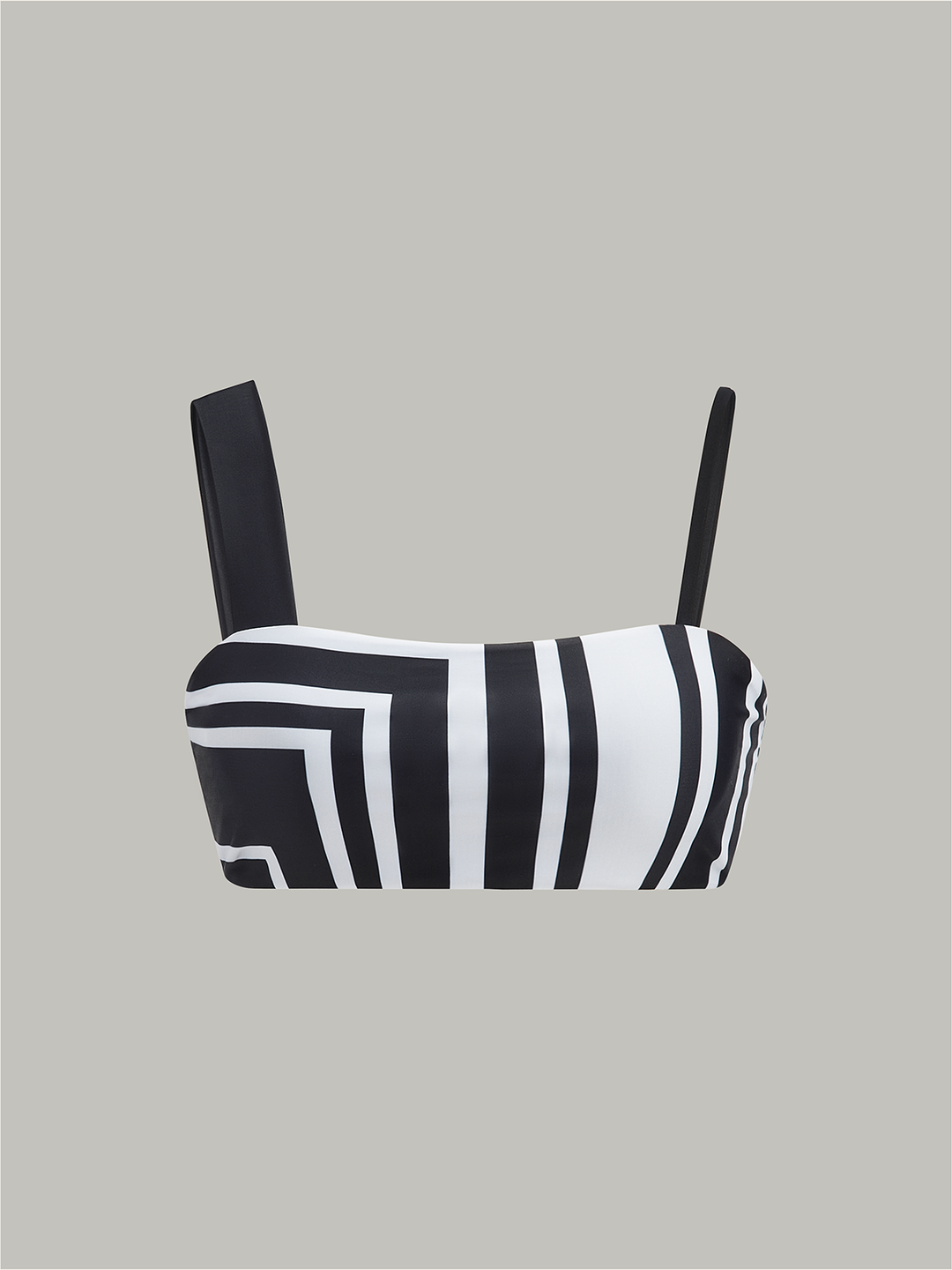 Geometric Print Asymmetric Strap Bikini Top  Liora Lane Boutique Bikini Tops BlackandWhite / L 74.99