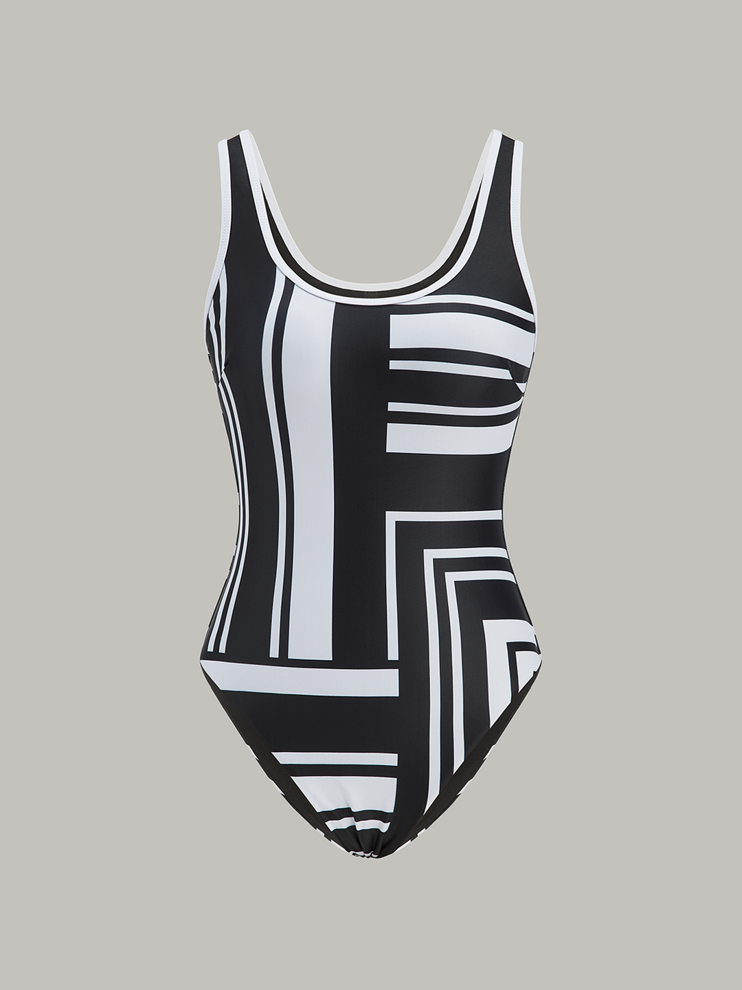 Geometric Print One-Piece Swimsuit  Liora Lane Boutique One-Pieces BlackandWhite / L 95.99