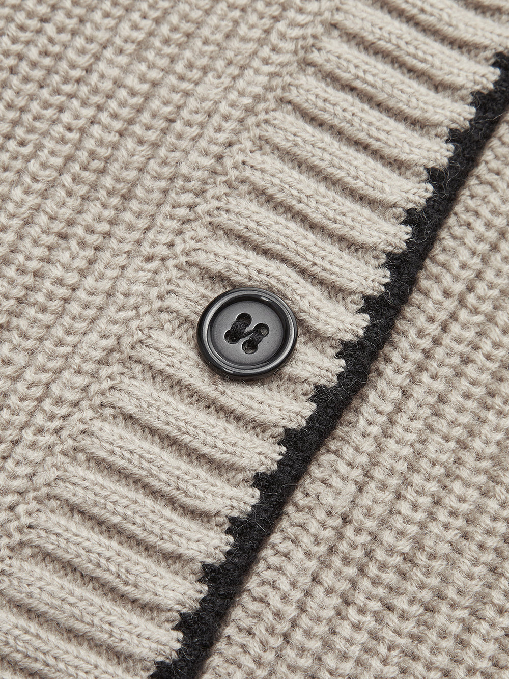 Tie Neck Contrast Trim Wool Blend Cardigan  Liora Lane Boutique Cardigans