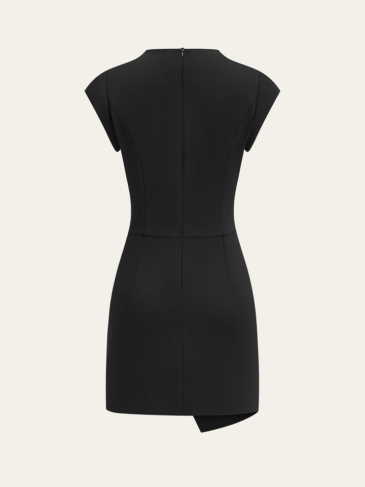 Mock Neck Mini Dress with Metal Buckle Detail  Liora Lane Boutique Dresses